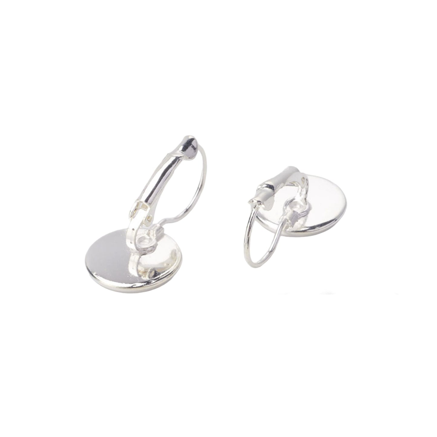 Boucles d'oreilles dormeuses argentées cabochon 12 mm photo fleur scabieuse des champs
