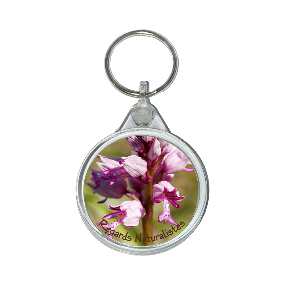 Porte clé photo fleur orchidée orchis militaire