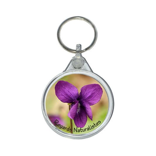 Porte clé photo fleur violette 2